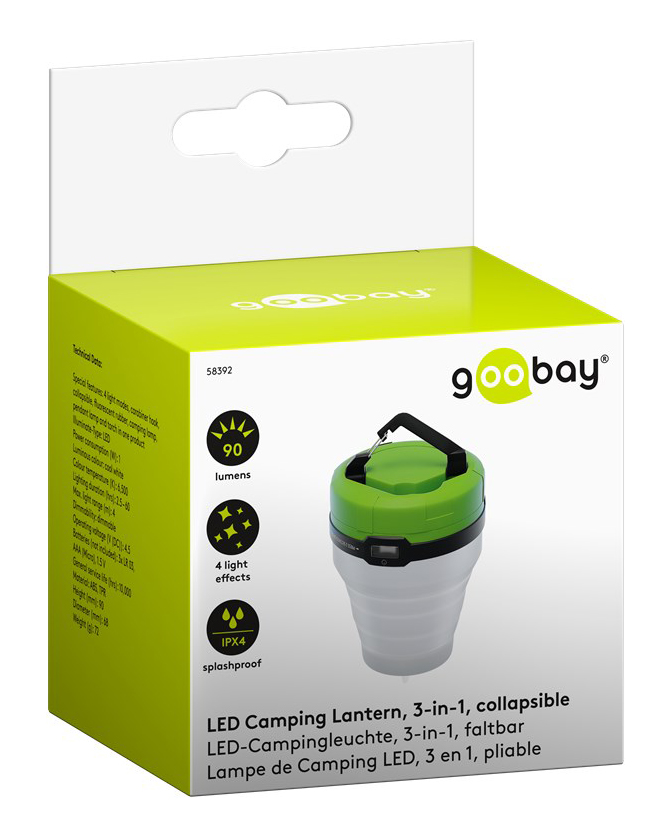 GOOBAY LED φωτιστικό 58392, πτυσσόμενο, 4 λειτουργίες, 90lm, 6500K, IPX4