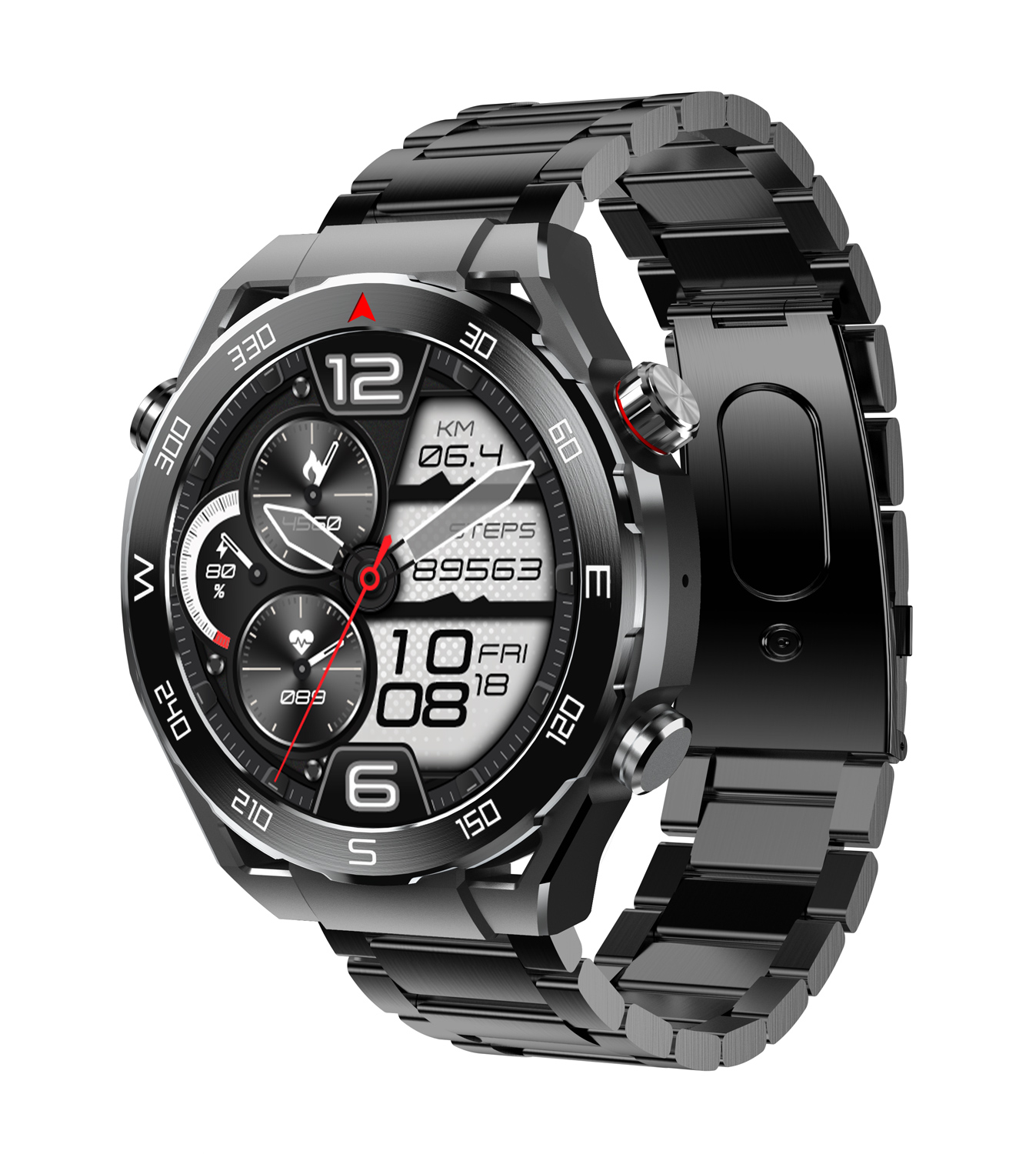 INTIME smartwatch 5 Ultimate 1.52" AMOLED, IP67, ηχείο & mic, μαύρο