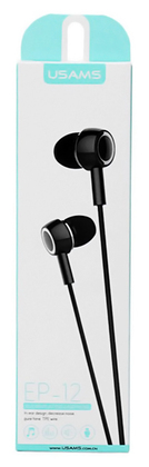 USAMS earphones με μικρόφωνο EP-12, 3.5mm σύνδεση, Φ10mm, 1.2m, μαύρα