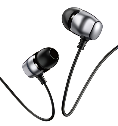 USAMS earphones με μικρόφωνο EP-36, 10mm, 3.5mm, 1.2m, γκρι