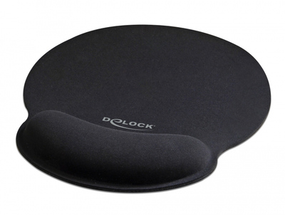 DELOCK Mousepad 12559 με στήριγμα καρπού, 252 x 227mm, μαύρο