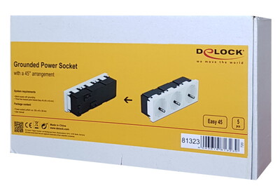 DELOCK τριπλό module πρίζας ρεύματος Easy 45 81323, 45°, 45x45mm, 5τμχ