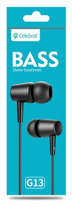 CELEBRAT earphones G13 με μικρόφωνο, 10mm, 3.5mm, 1.2m, μαύρο