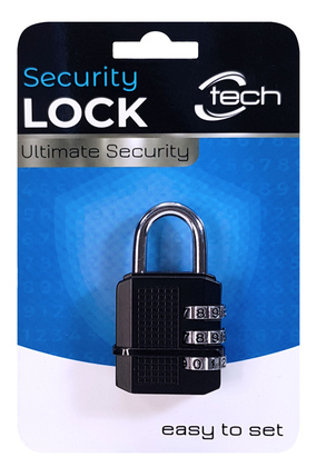 CTECH λουκέτο ασφαλείας συνδυασμού CTL-0018, 32mm, μεταλλικό, μαύρο