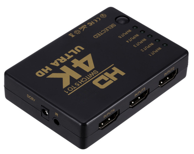 POWERTECH HDMI amplifier switch PTH-052 με τηλεχειριστήριο, 5 σε 1, 4K