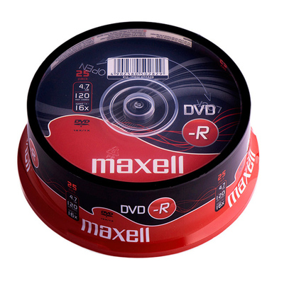 MAXELL DVD-R, 4.7GB/120min, 16x speed, Cake box, 25τμχ