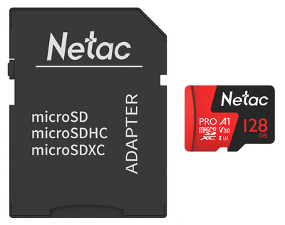 NETAC κάρτα μνήμης MicroSDXC P500 Extreme Pro, 128GB, 100MB/s, Class 10