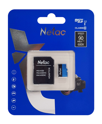NETAC κάρτα μνήμης MicroSDXC P500 Standard, 64GB, 90MB/s, Class 10