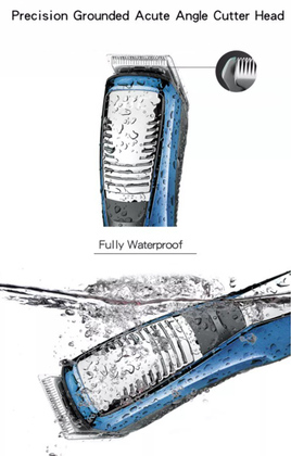 HTC ασύρματη κουρευτική μηχανή AT-029, 4 μήκη κοπής, αδιάβροχη, μπλε