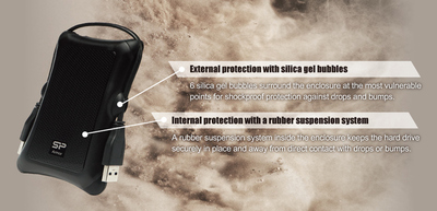 SILICON POWER εξωτερικός HDD Armor A30, 1TB, USB 3.2, μαύρος