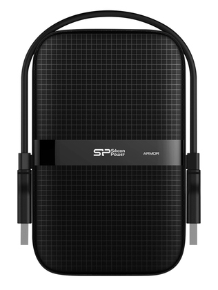 SILICON POWER εξωτερικός HDD Armor A60, 2TB, USB 3.2, μαύρος