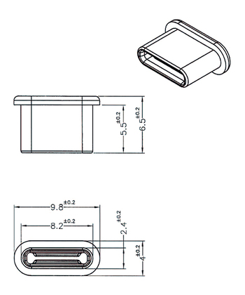 DELOCK κάλυμμα προστασίας για θύρα USB-C 64014, μαύρο, 10τμχ