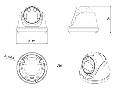 LONGSE IP κάμερα CMLBGC200WH, 2.8mm, 2MP, αδιάβροχη IP67, PoE