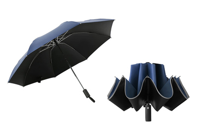 ROXXANI ομπρέλα αντίστροφης δίπλωσης RXN-0016, αυτόματο άνοιγμα, μπλε