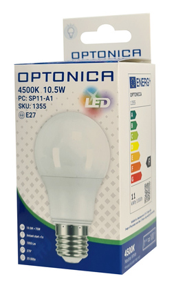 OPTONICA LED λάμπα A60 1355, 10.5W, 4500K, E27, 1055lm