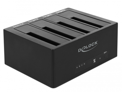 DELOCK docking station 64063, clone function, 4x HDD/SSD 6Gb/s, μαύρο