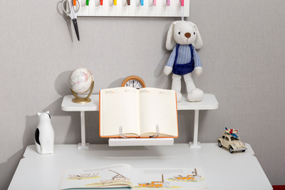 BRATECK ράφι παιδικού γραφείου E611 με βάση βιβλίου, 60x214x295mm, λευκό