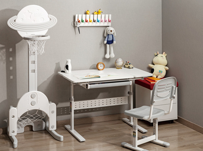 BRATECK παιδικό γραφείο E603, ρυθμιζόμενο, 100x60x54~76cm, λευκό