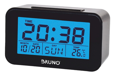 BRUNO ξυπνητήρι BRN-0130 με μέτρηση θερμοκρασίας, °C & °F, μαύρο
