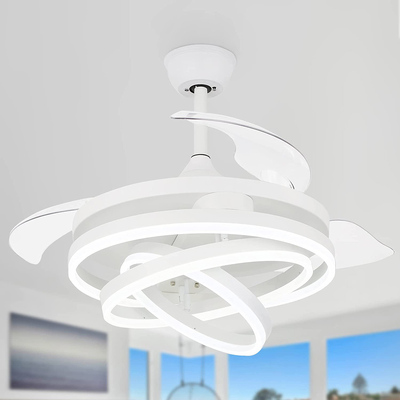 POWERTECH ανεμιστήρας οροφής HLL-0112 με LED φως, 72W, Φ50x50cm, λευκός