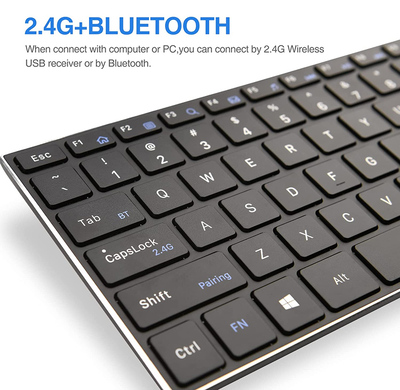 RIITEK ασύρματο πληκτρολόγιο RT721 με touchpad, Bluetooth & 2.4GHz