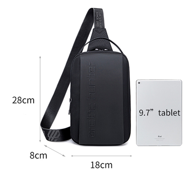 ARCTIC HUNTER τσάντα Crossbody XB00541, με θήκη tablet, 4L, μαύρη