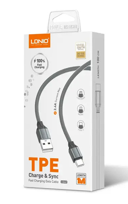 LDNIO καλώδιο Micro USB σε USB LS441, 12W, 1m, γκρι