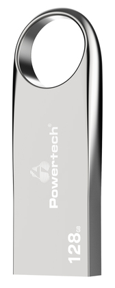 POWERTECH USB Flash Drive PT-1121, 128GB, USB 2.0, ασημί