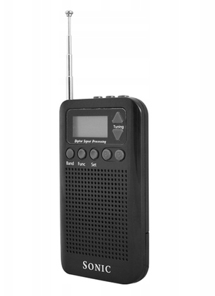 SONIC φορητό ραδιόφωνο R-9388, πτυσσόμενη κεραία, μαύρο