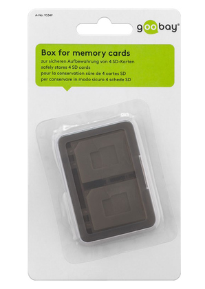 GOOBAY θήκη για κάρτες SD & micro SD 95349, 4 θέσεις, διάφανη-γκρι