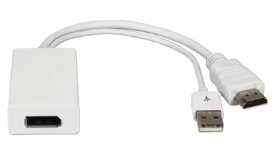 POWERTECH αντάπτορας HDMI σε DisplayPort CAB-H162, USB, 4K, λευκός