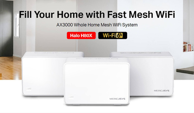 MERCUSYS Mesh Wi-Fi 6 System Halo H80X, 3Gbps Dual Band, 3τμχ, Ver. 1.0