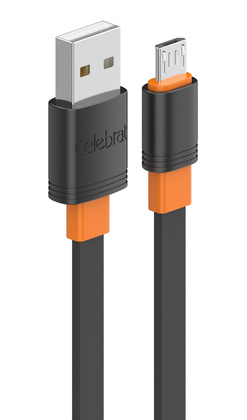 CELEBRAT καλώδιο micro USB σε USB CB-33M, flat, 10.5W, 1m, μαύρο
