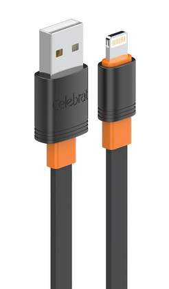 CELEBRAT καλώδιο Lightning σε USB CB-33L, flat, 12W, 1m, μαύρο
