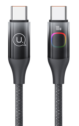 USAMS καλώδιο USB-C σε USB-C US-SJ640, 100W PD, 1.2m, μαύρο