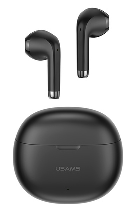 USAMS earphones με θήκη φόρτισης US-YO17, True Wireless, μαύρα