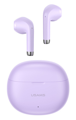 USAMS earphones με θήκη φόρτισης US-YO17, True Wireless, μωβ
