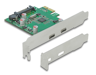 DELOCK κάρτα επέκτασης PCIe x1 σε 2x USB-C 90493, 5Gbps