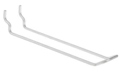 Used γάντζος διπλός για διάτρητο stand, μεταλλικός, 25cm, 5τμχ