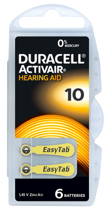 DURACELL μπαταρίες ακουστικών βαρηκοΐας Activair 10, 1.45V, 6τμχ
