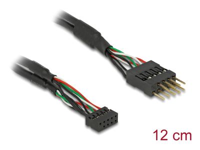 DELOCK καλώδιο USB 2.0 10-pin 2mm σε 2.54mm 41977, 480 Mbps, 12cm