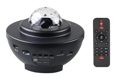 LED επιτραπέζιο φωτιστικό ZS49 με προβολέα & ηχείο, Bluetooth, μαύρο