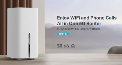 TP-LINK Router NX510V με θύρα τηλεφώνου, 5G, WiFi 6, 3000Mbps, V.1.0