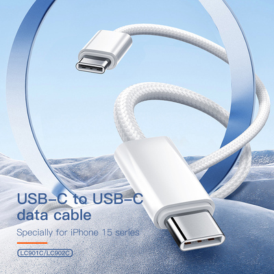 LDNIO καλώδιο USB-C LC901C, 65W PD, 480Mbps, 1m, λευκό
