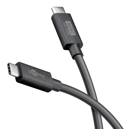 GOOBAY καλώδιο USB-C 74376, USB4, 240W, 80Gbps, 16K/60Hz, 1.2m, μαύρο