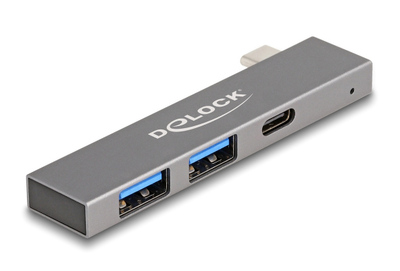 DELOCK USB hub 64275, 3x θυρών, 5Gbps, USB-C σύνδεση, γκρι