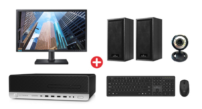 Bundle HP PC 800 G3 SFF, οθόνη 23.6", ποντίκι/πληκτρολόγιο, ηχεία, web cam, Win 10H