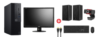 Bundle DELL PC 3060 SFF, οθόνη 24", ποντίκι/πληκτρολόγιο, ηχεία, web cam, Win 11H