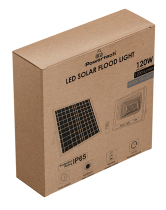 POWERTECH LED ηλιακός προβολέας PT-1268, 120W, 4000K, 1200lm, 15000mA, IP65