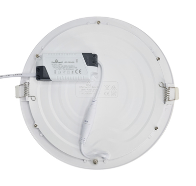 POWERTECH LED panel PT-1270 χωνευτό, 18W, Φ22cm, 4000K, 1440lm, λευκό